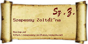 Szepessy Zoltána névjegykártya